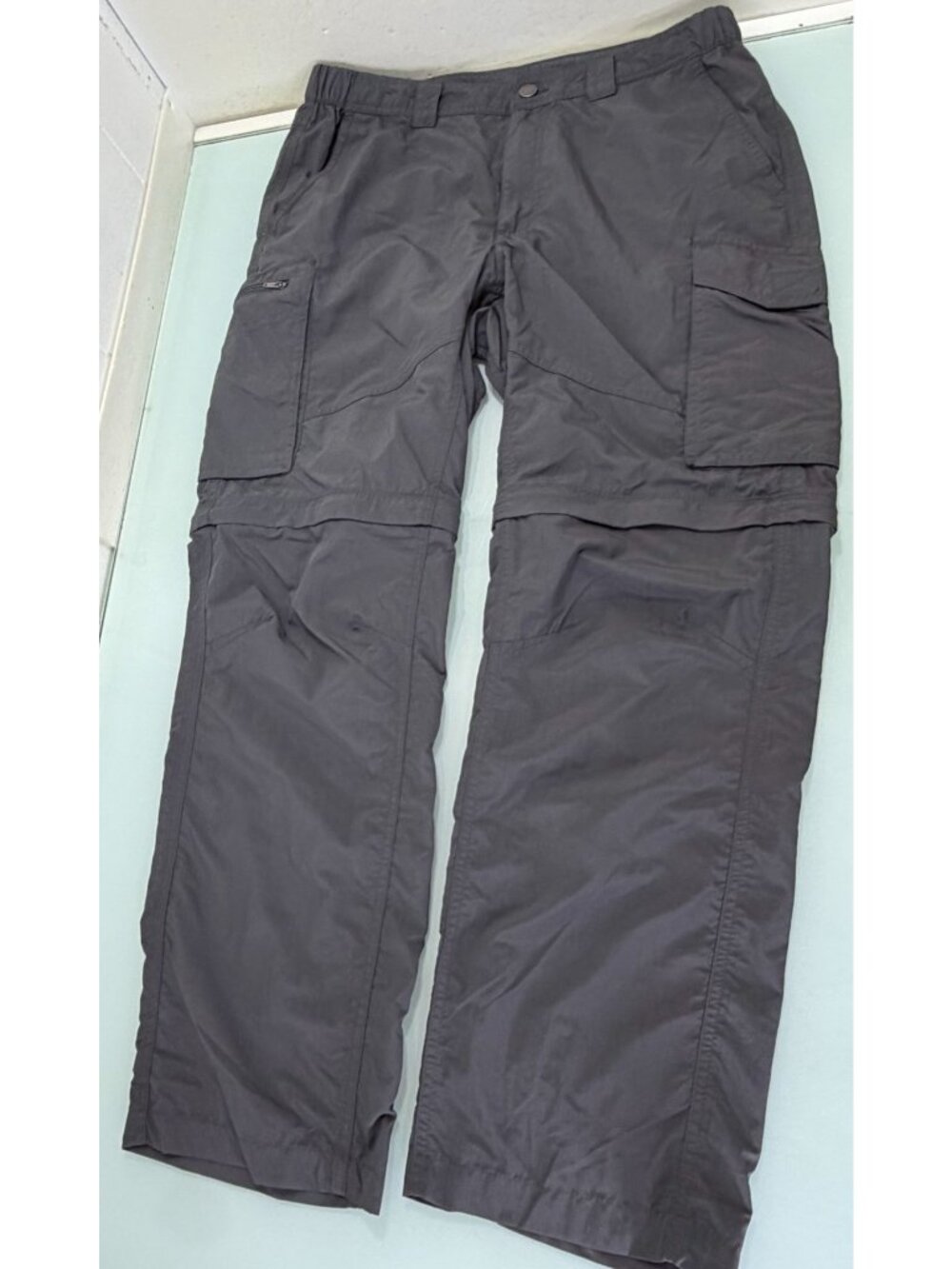 Columbia Silver Ridge Convertible Hiking Cargo Pants Mens 34X30 Gray 100% Nylon